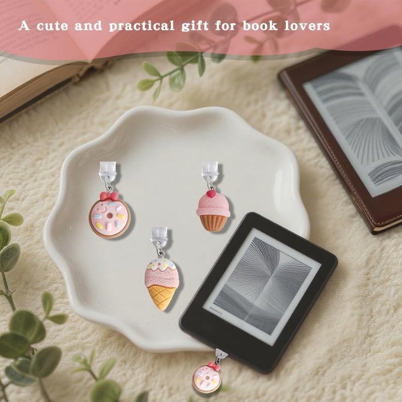 QPIXVB 3PCS Dust Plug Charm Type C,Kindle Dust Plug Charm,Strawberry Kindle Paperwhite Accessories for Readers Book Lover Women Men Teachers Students - Image 4